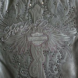 NWTS Harley-Davidson VALERIE Swarovski CRYSTAL & STUDS Leather jkt